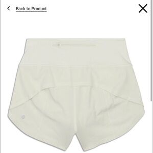 Lululemon Athletica Cream Athletic Shorts with Curved Hem